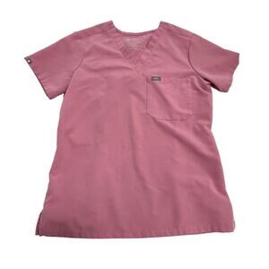 Figs pink rose scrub top sz XS nursing medical professional